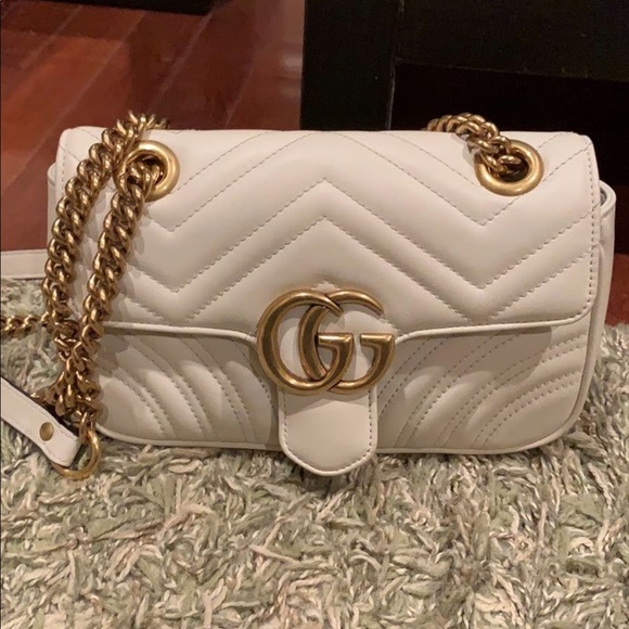 Gucci Handbags - Gucci Marmont Mini White